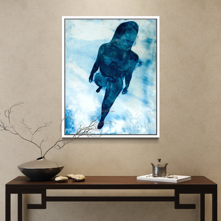 The artwork, Figure Study #19B, by Cat Welch, displayed in a room.