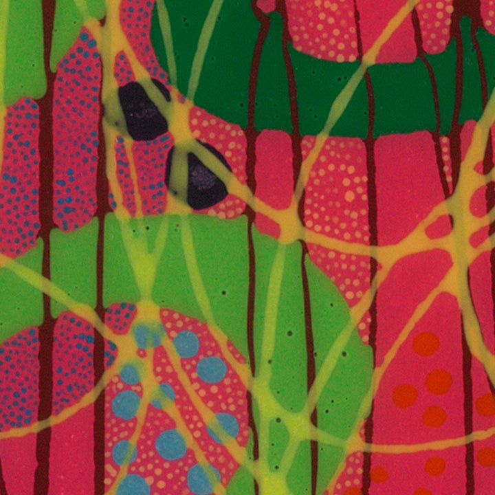 Brown Untitled (pink green rings)