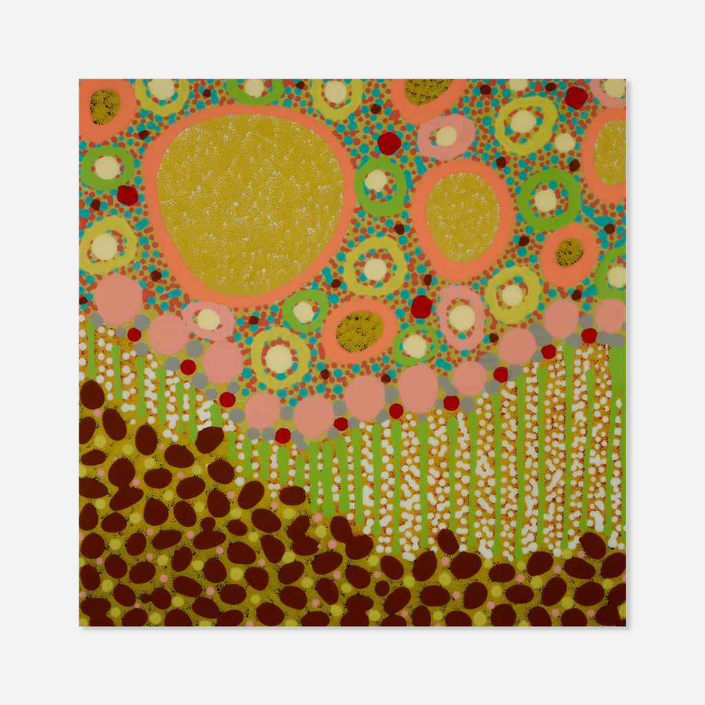 White Smoke Untitled (Yellow brown dots)