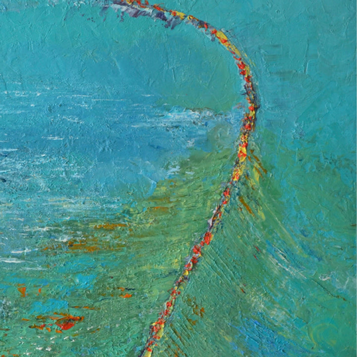 An original oil painting by Rita BasuMallick an artist who has exhibited in New York, titled The Topaz