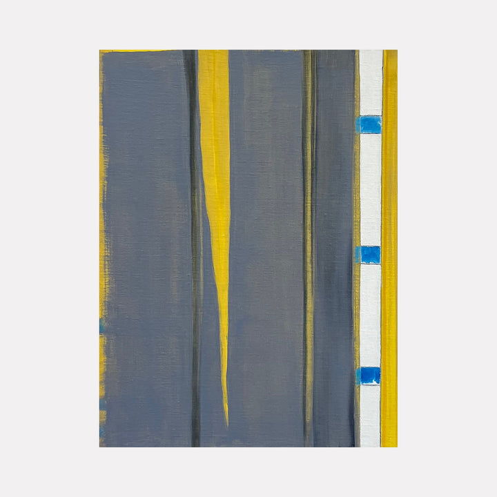 The artwork Interstices (blue notches), by Cora Jane Glasser