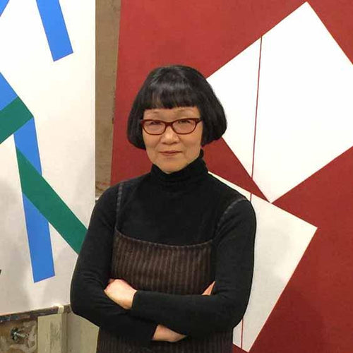 Brooklyn local artist Shyun Song headshot and art studio