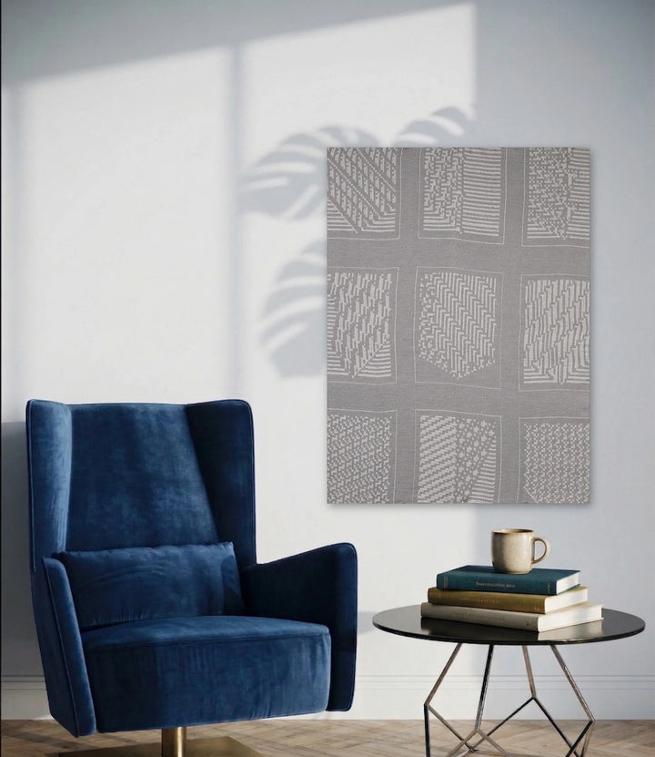 The artwork, Algorithmic Textures (#13), by Craftwork, displayed in a room.