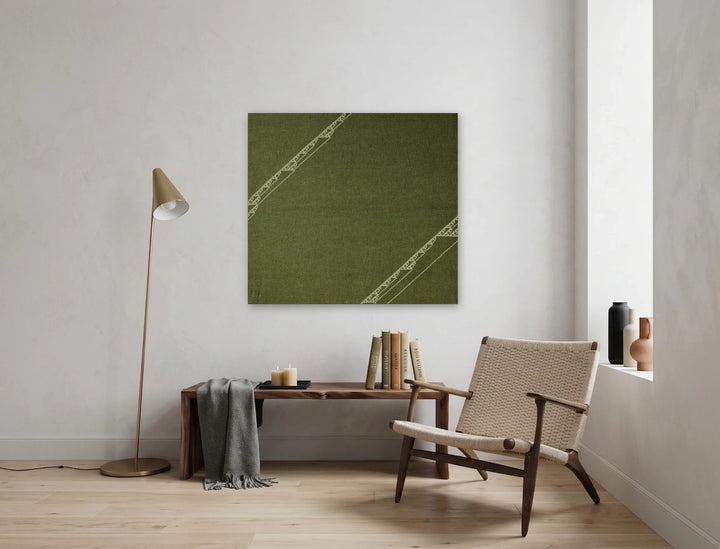 The artwork, Algorithmic Textures (#3), by Craftwork, displayed in a room.