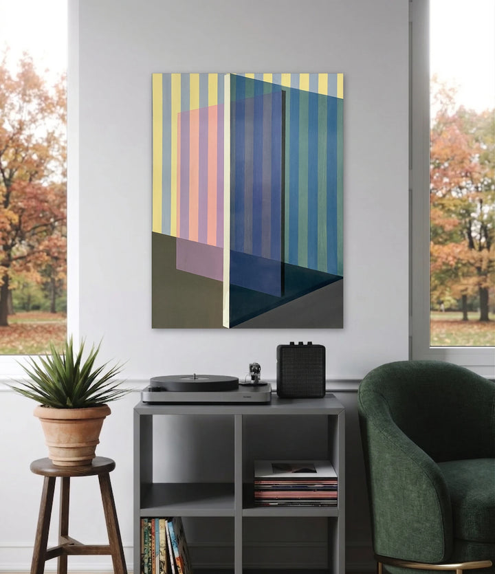 The artwork, Big Top, by Allan Gorman, displayed in a room.
