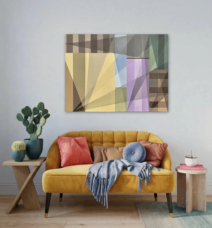 The artwork, Metropolis, by Allan Gorman, displayed in a room.
