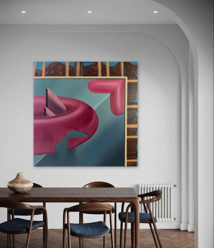The artwork, Palm Springs, Folded, by Anastasia Korsakova, displayed in a room.