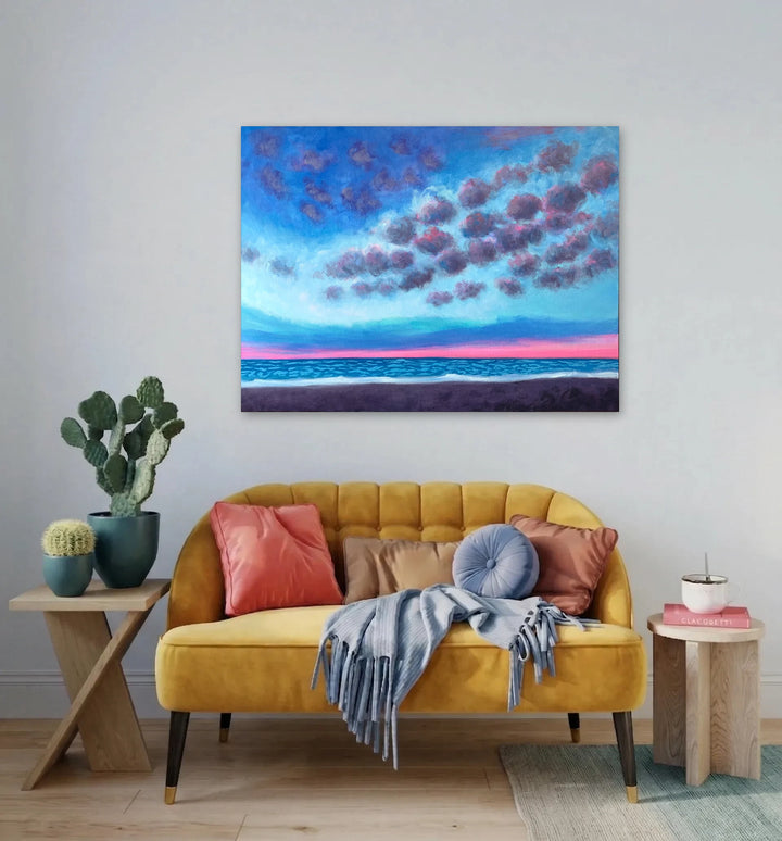 The artwork, Beach, by Melanie Kozol, displayed in a room.