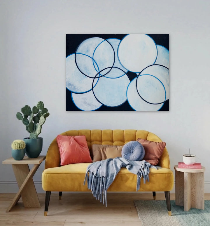 The artwork, Moonshadow, by Benna Holden, displayed in a room.