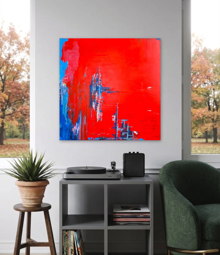 The artwork, Red Hot, by Benna Holden, displayed in a room.