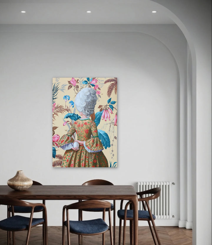 The artwork, Homes & Gardens, by Carlos Gamez de Francisco, displayed in a room.