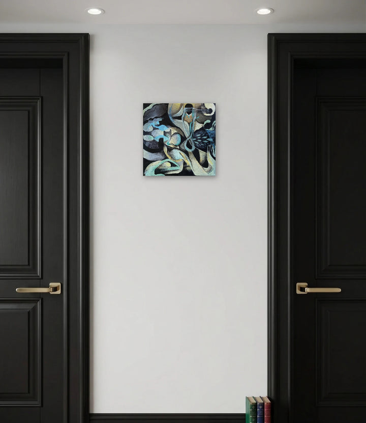 The artwork, Hypnagogic #2, by David Louis Cintron, displayed in a room.