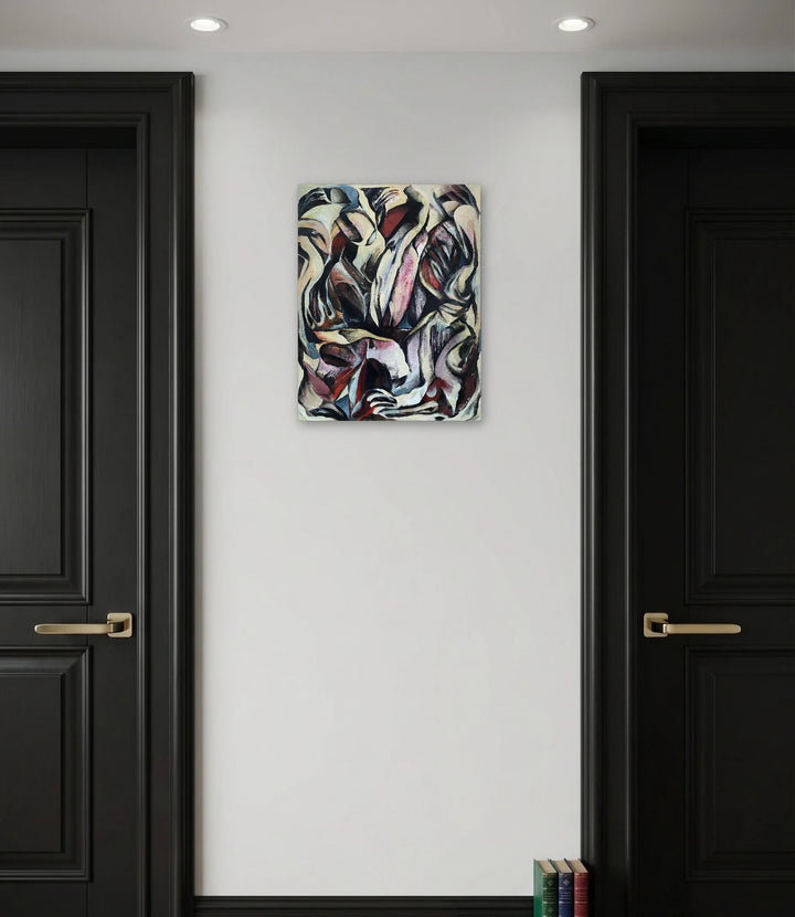 The artwork, Interior, by David Louis Cintron, displayed in a room.