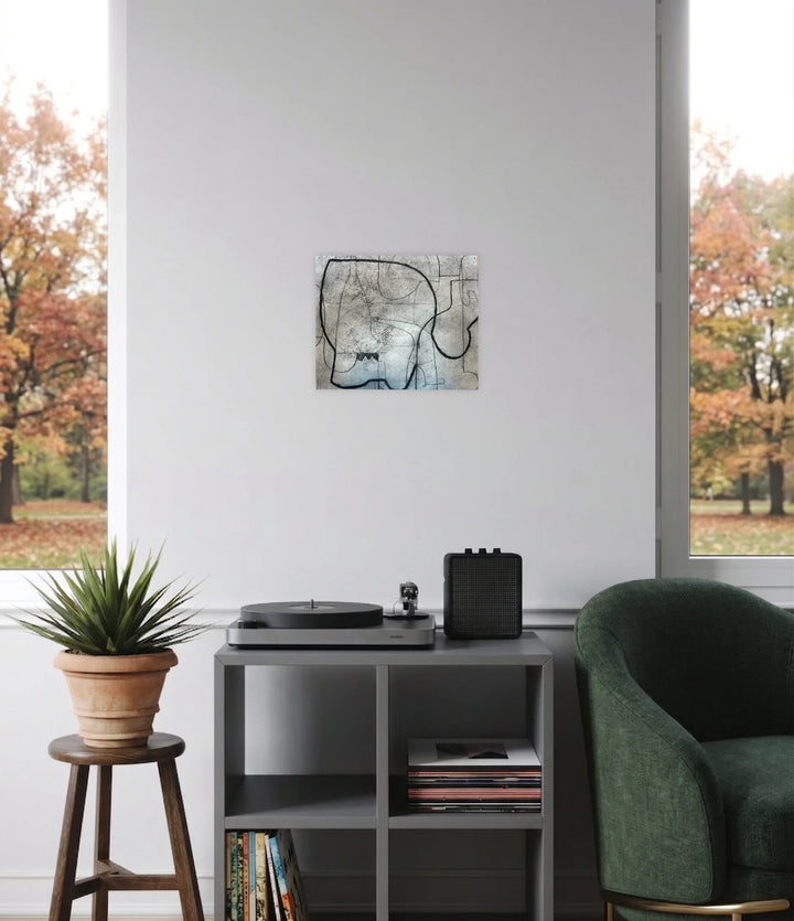The artwork, Loopy Series No. 13, by Janice La Motta, displayed in a room.
