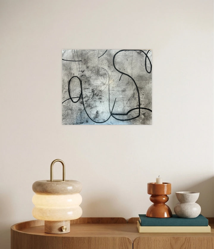 The artwork, Loopy Series No. 19, by Janice La Motta, displayed in a room.