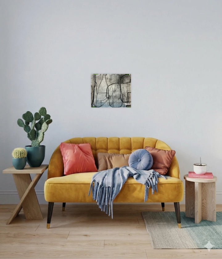The artwork, Loopy Series No. 2, by Janice La Motta, displayed in a room.