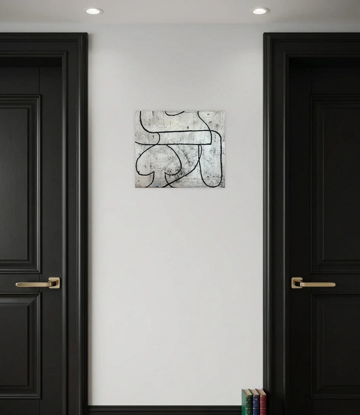 The artwork, Loopy Series No. 23, by Janice La Motta, displayed in a room.