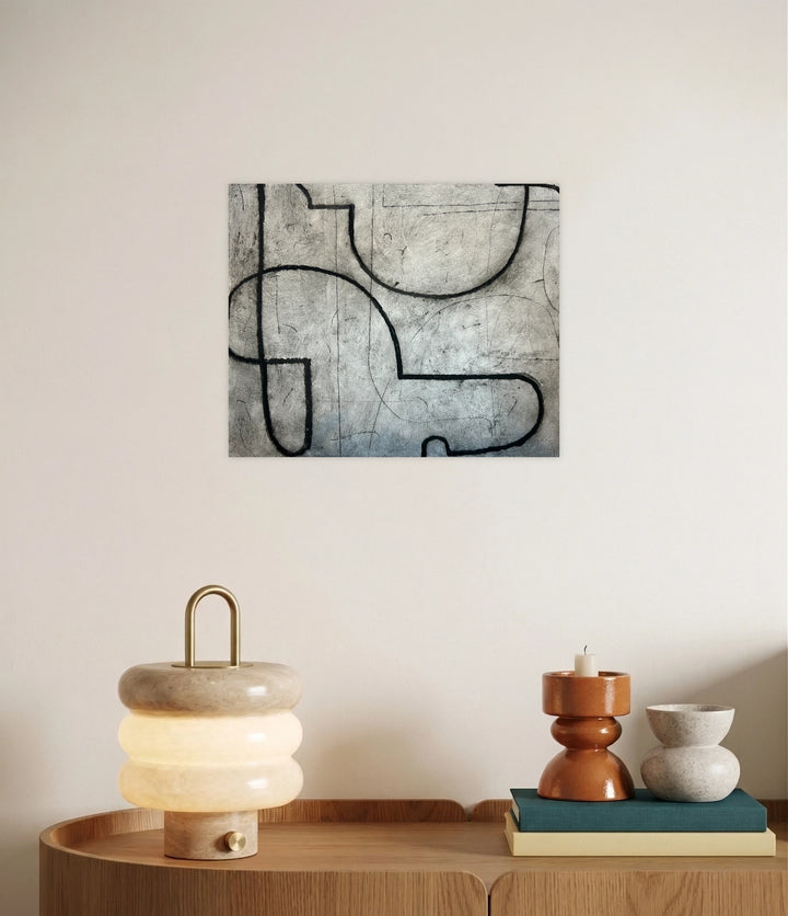 The artwork, Loopy Series No. 26, by Janice La Motta, displayed in a room.