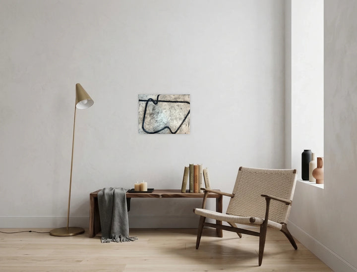 The artwork, Pull, by Janice La Motta, displayed in a room.