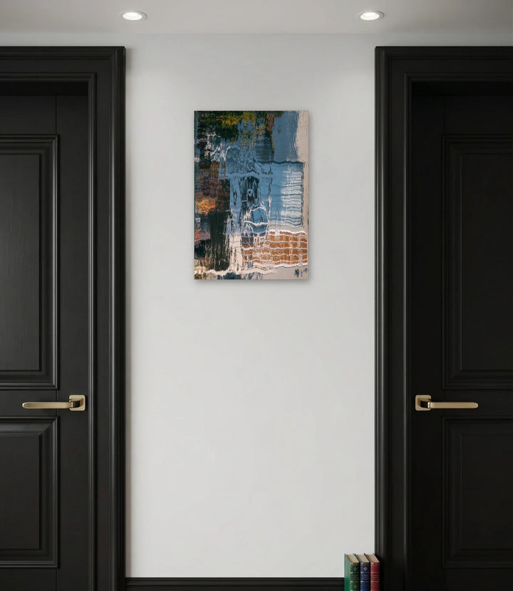 The artwork, Barkeep, by Dolores Lusitana, displayed in a room.