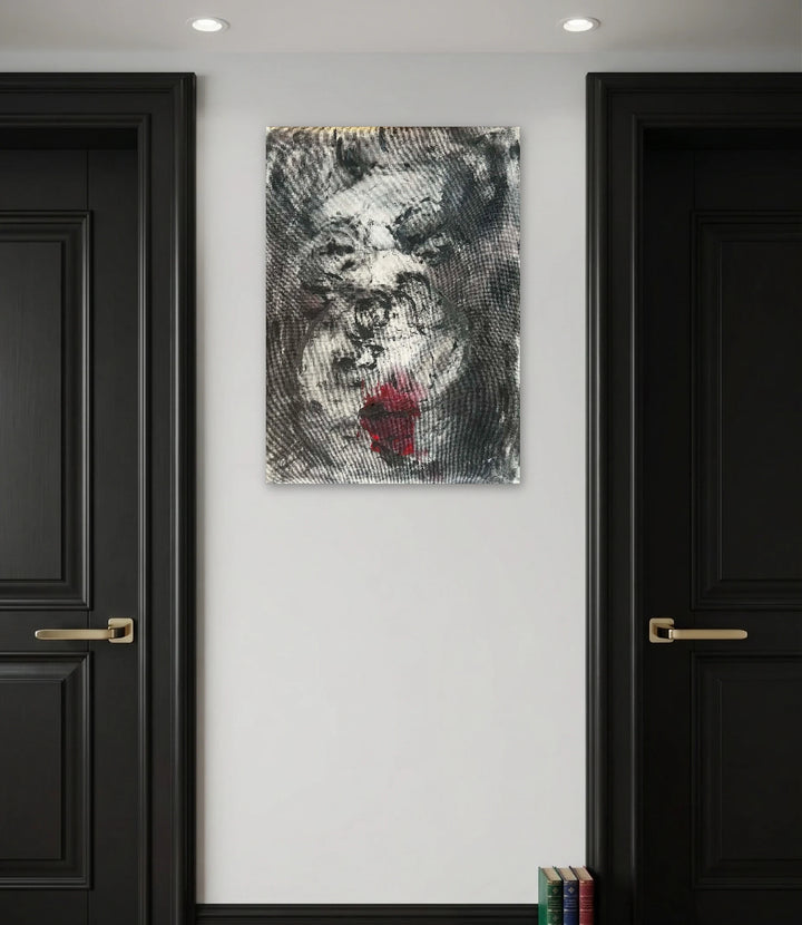 The artwork, Compression, by Dionysia Adamopoulou, displayed in a room.