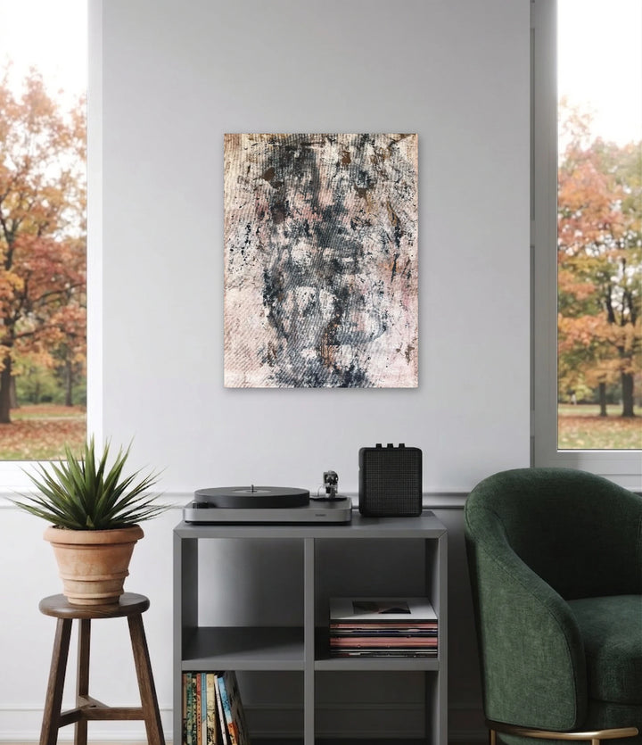 The artwork, Diffusion, by Dionysia Adamopoulou, displayed in a room.
