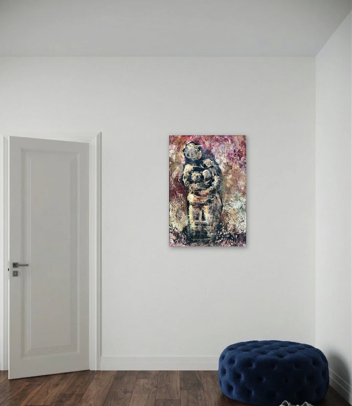 The artwork, Empty Holding, by Dionysia Adamopoulou, displayed in a room.