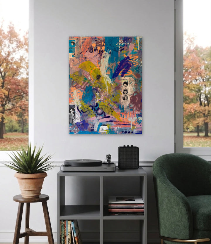 The artwork, Fems, by Tiff Urquhart, displayed in a room.