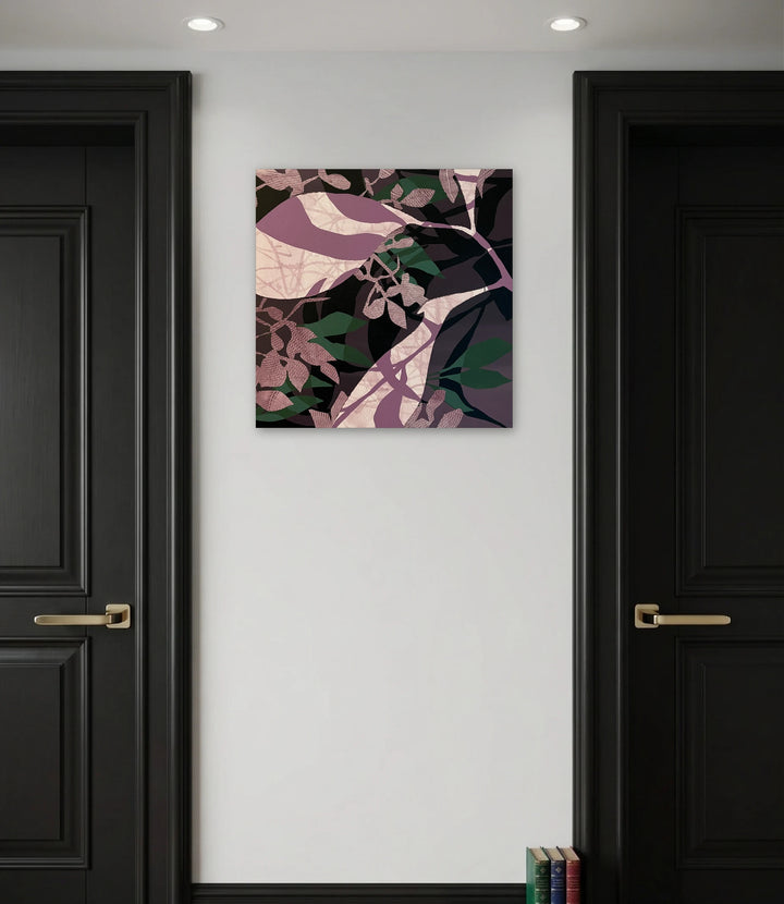 The artwork, Into the Deep, by Shana Grugan, displayed in a room.