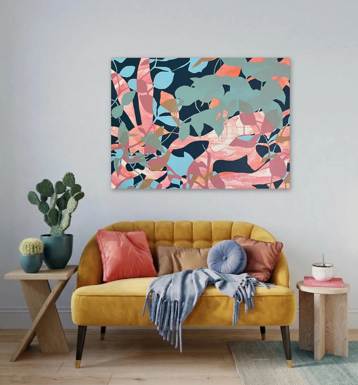 The artwork, Letting Our Subtleties Show, by Shana Grugan, displayed in a room.