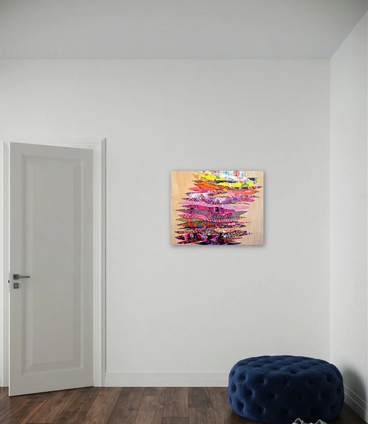The artwork, Heart Throb, by Christina Massey, displayed in a room.