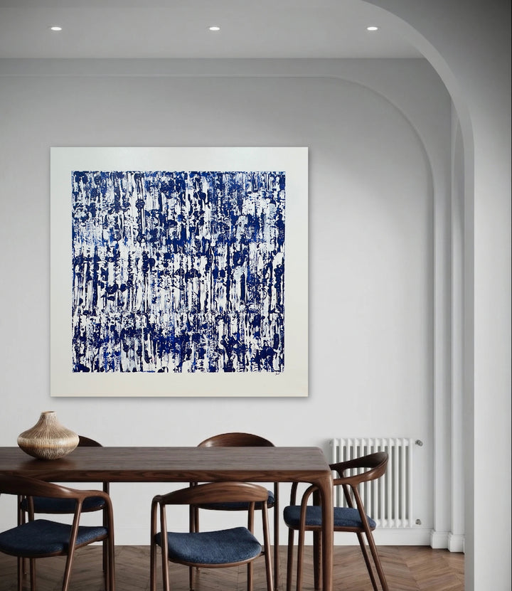 The artwork, Houses of the Holy VII, by Stella Michaels, displayed in a room.