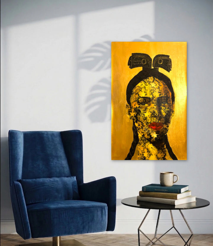 The artwork, Abbe, by Esteban Jimenez Guerra, displayed in a room.