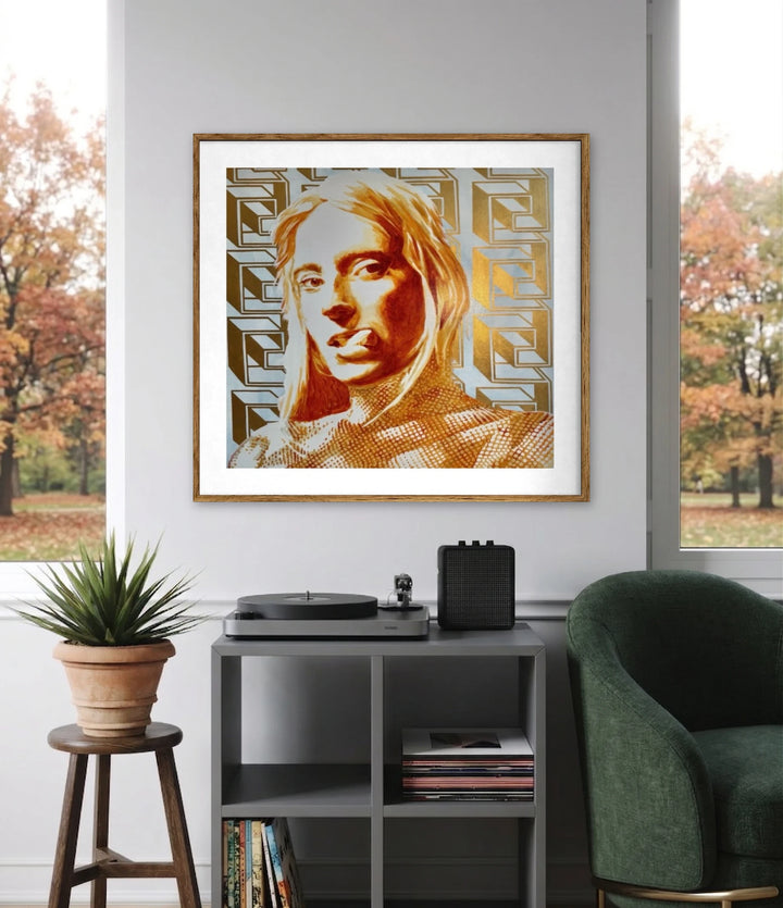 The artwork, Next Plane, by Ray Borchers, displayed in a room.