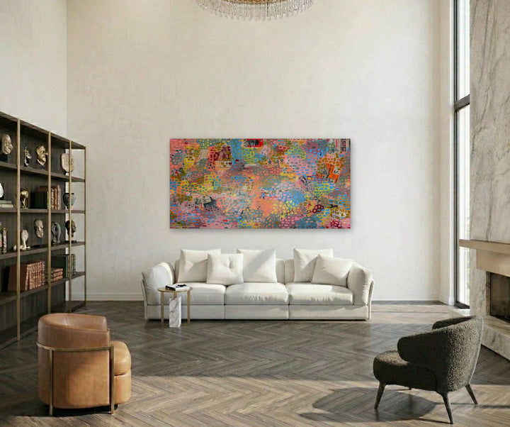 The artwork, Orange Grove Expansion Study, by Tiff Urquhart, displayed in a room.