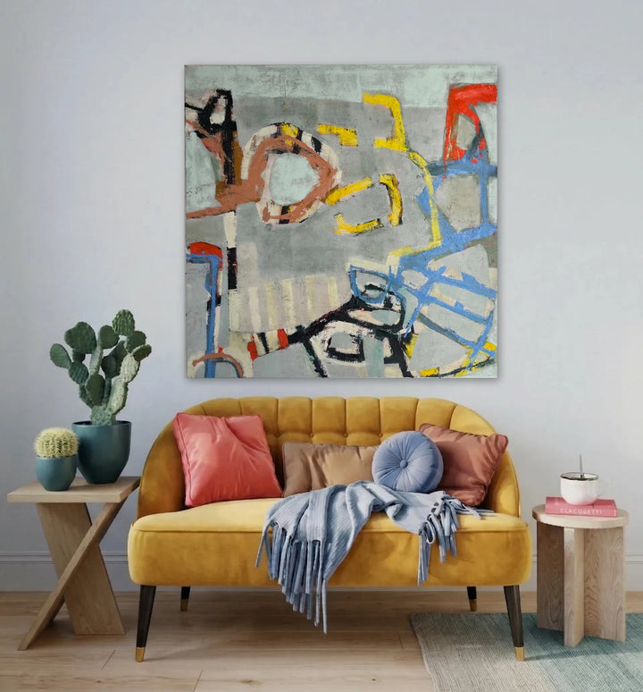 The artwork, Pool Side, by John Goetz, displayed in a room.