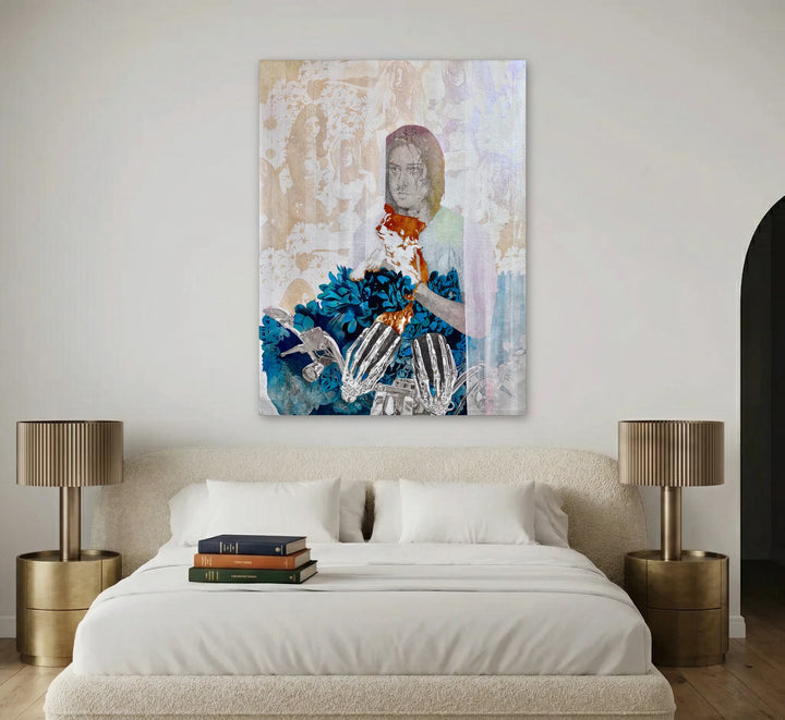 The artwork, Archangel, by Ray Borchers, displayed in a room.