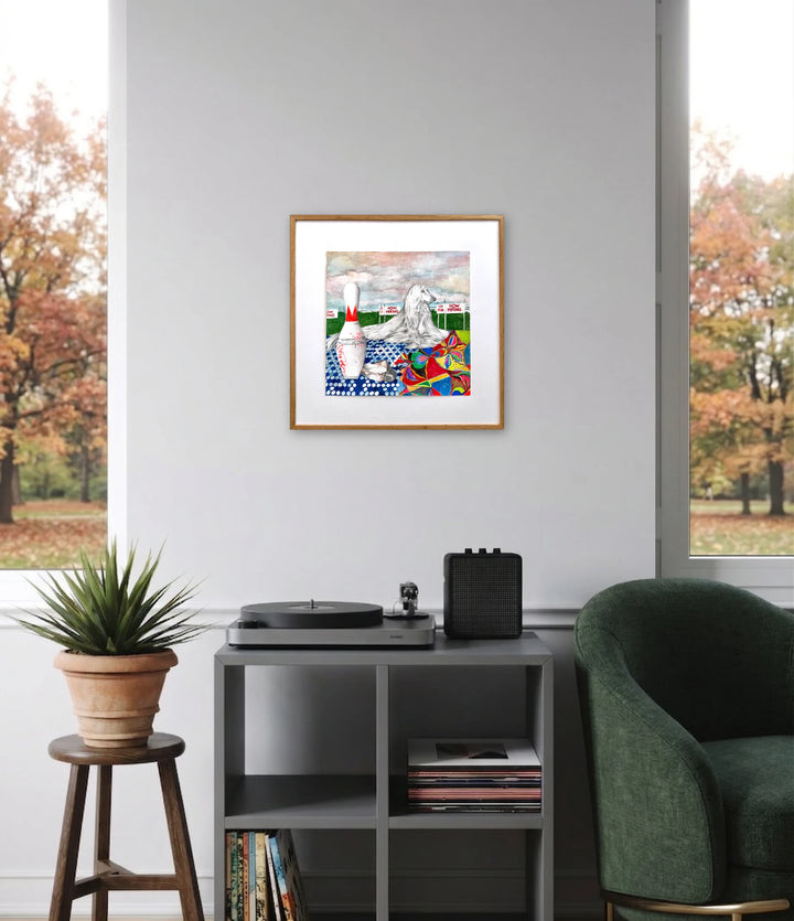 The artwork, Blanket Town, by Ray Borchers, displayed in a room.