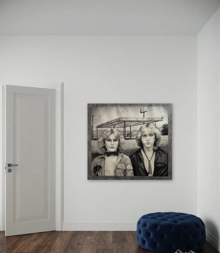 The artwork, Organ Donors, by Ray Borchers, displayed in a room.