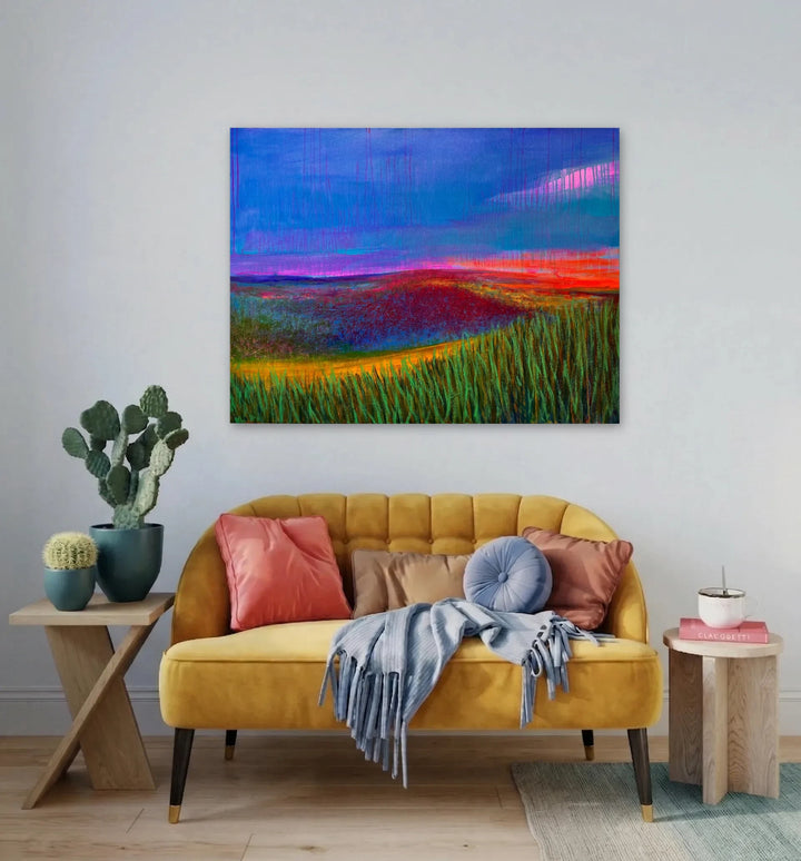 The artwork, Race Point, by Melanie Kozol, displayed in a room.