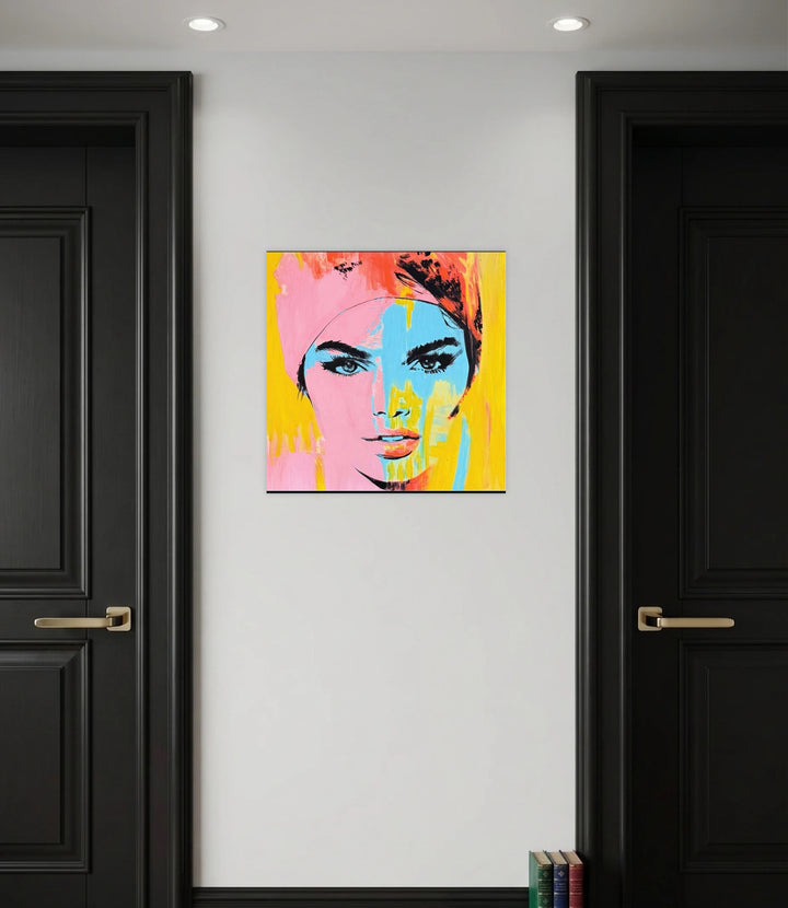 The artwork, Ready for New Adventures, by Claudia Sauter, displayed in a room.