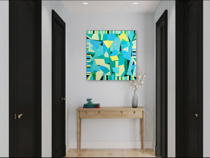 The artwork, Reflections, by Vanessa Ryan, displayed in a room.