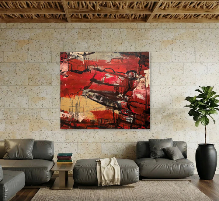 The artwork, Influx, by Christopher Blyth, displayed in a room.