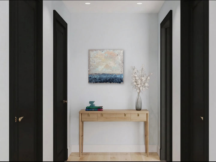 The artwork, Serenity, by Tammy Kushnir, displayed in a room.