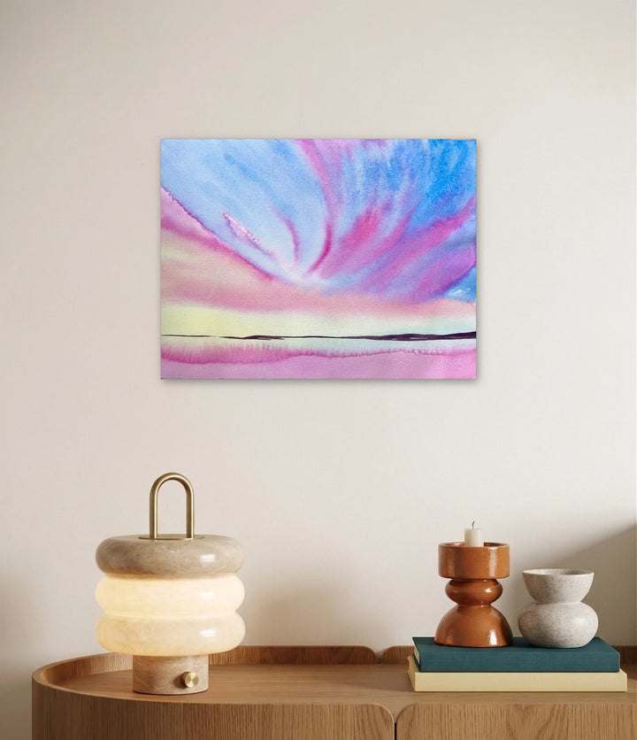 The artwork, Sky, by Melanie Kozol, displayed in a room.
