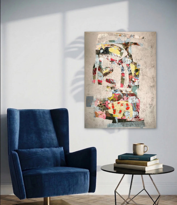 The artwork, Tigers Tail, by John Goetz, displayed in a room.