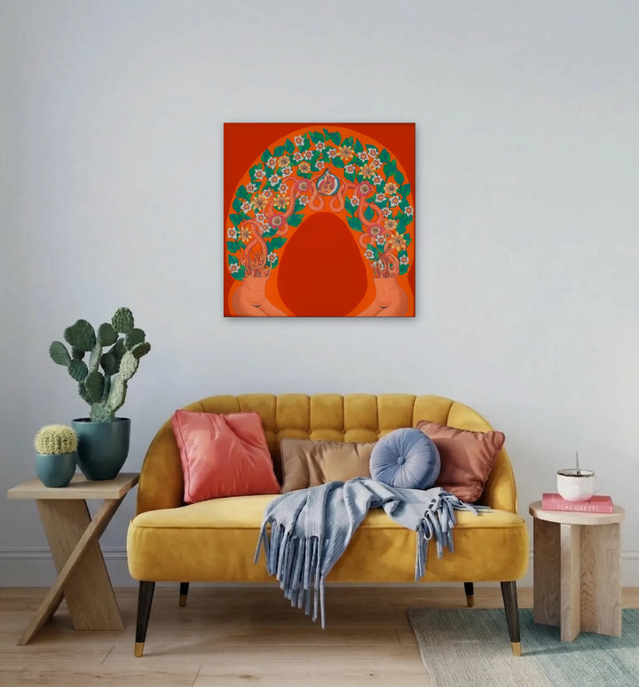 The artwork, Two Body Problem, by Chelsea Amato, displayed in a room.