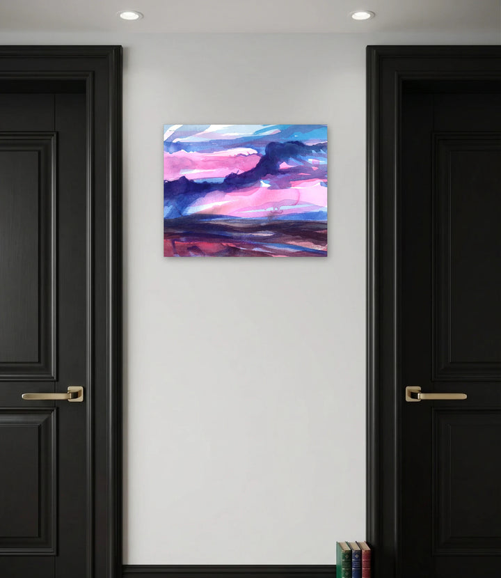 The artwork, West, by Melanie Kozol, displayed in a room.