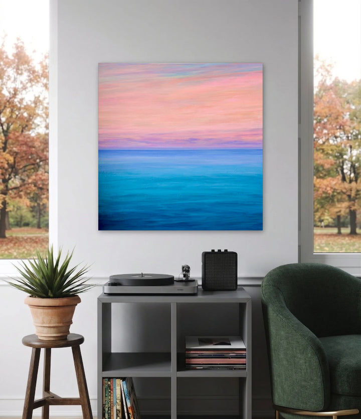 The artwork, Perfect Ending, by Benna Holden, displayed in a room.