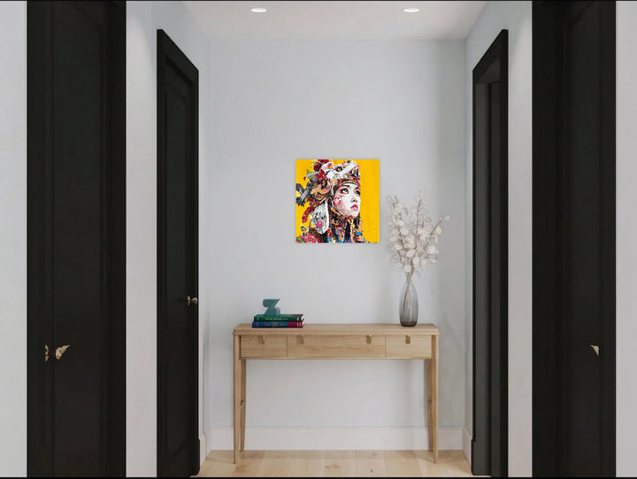 The artwork, Dragon Heart, by Claudia Sauter, displayed in a room.